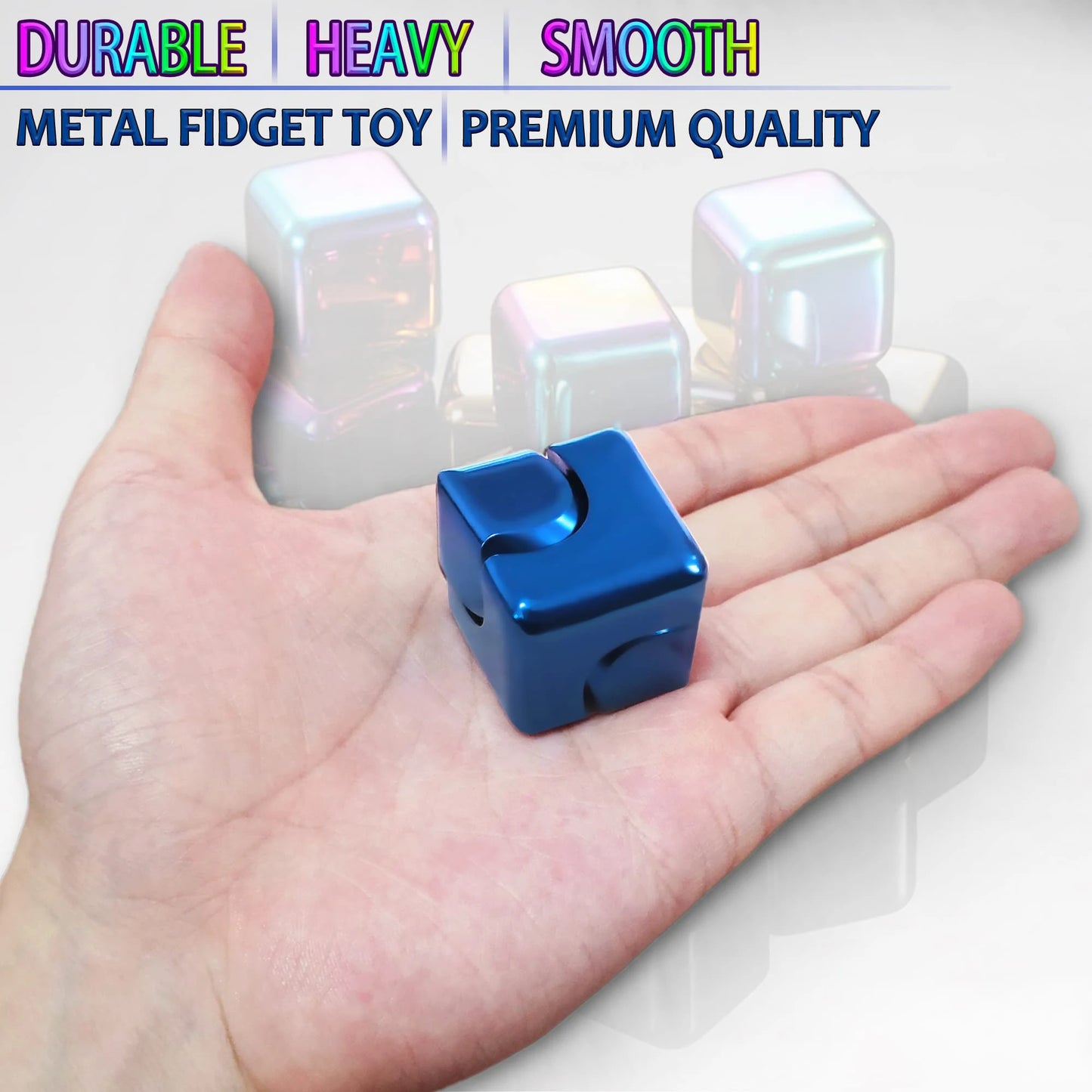 Portable Metal Cube Fidget Spinner – 360° Rotating Stress Relief Toy for Adults & Teens