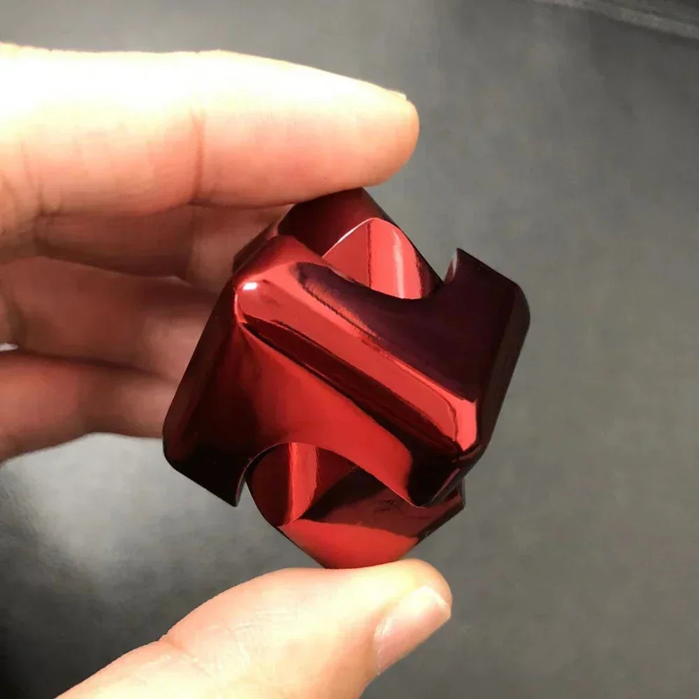 Portable Metal Cube Fidget Spinner – 360° Rotating Stress Relief Toy for Adults & Teens