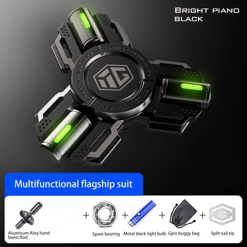 Glow-in-the-Dark Alloy Fidget Spinner – High-Speed EDC Toy for Stress Relief & Focus