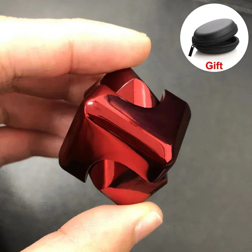Portable Metal Cube Fidget Spinner – 360° Rotating Stress Relief Toy for Adults & Teens