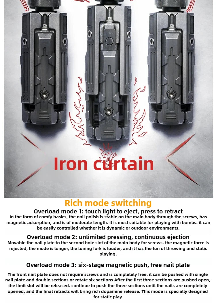 Iron Curtain Magnetic Mechanical Slider – Titanium Alloy EDC Fidget Toy for Stress Relief