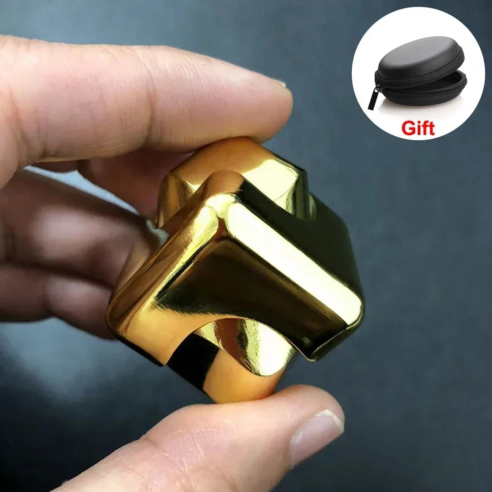 Portable Metal Cube Fidget Spinner – 360° Rotating Stress Relief Toy for Adults & Teens
