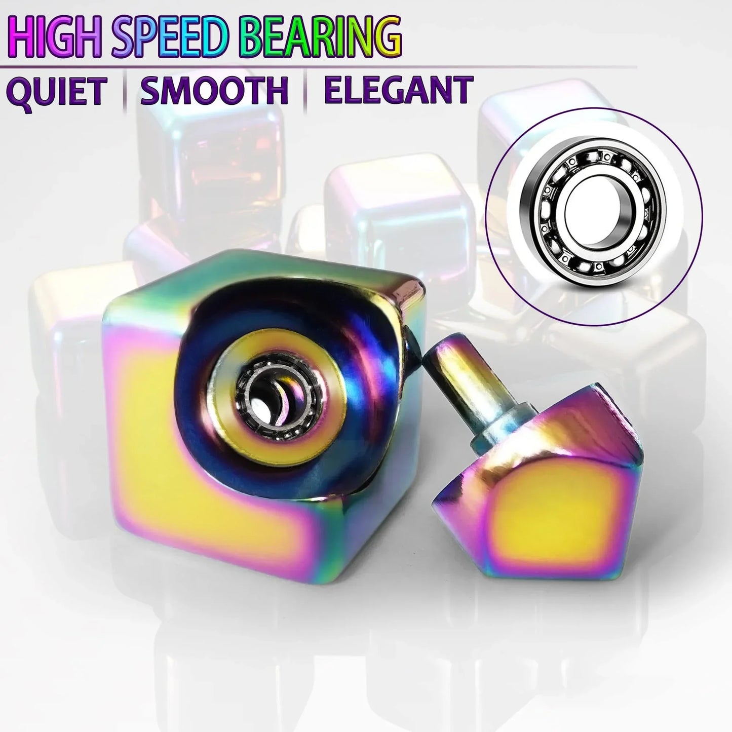 Portable Metal Cube Fidget Spinner – 360° Rotating Stress Relief Toy for Adults & Teens