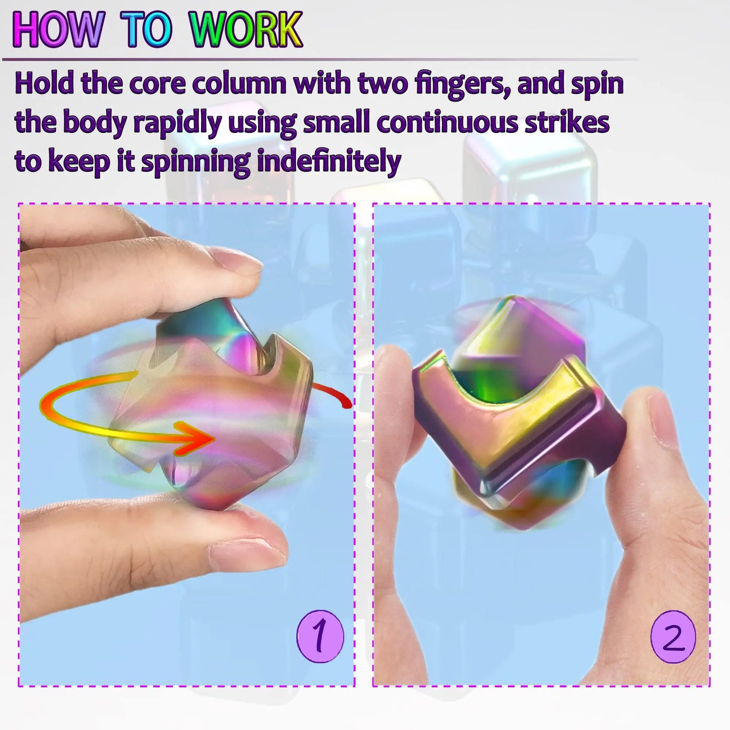 Portable Metal Cube Fidget Spinner – 360° Rotating Stress Relief Toy for Adults & Teens