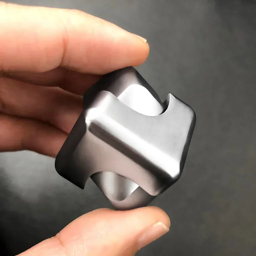 Portable Metal Cube Fidget Spinner – 360° Rotating Stress Relief Toy for Adults & Teens