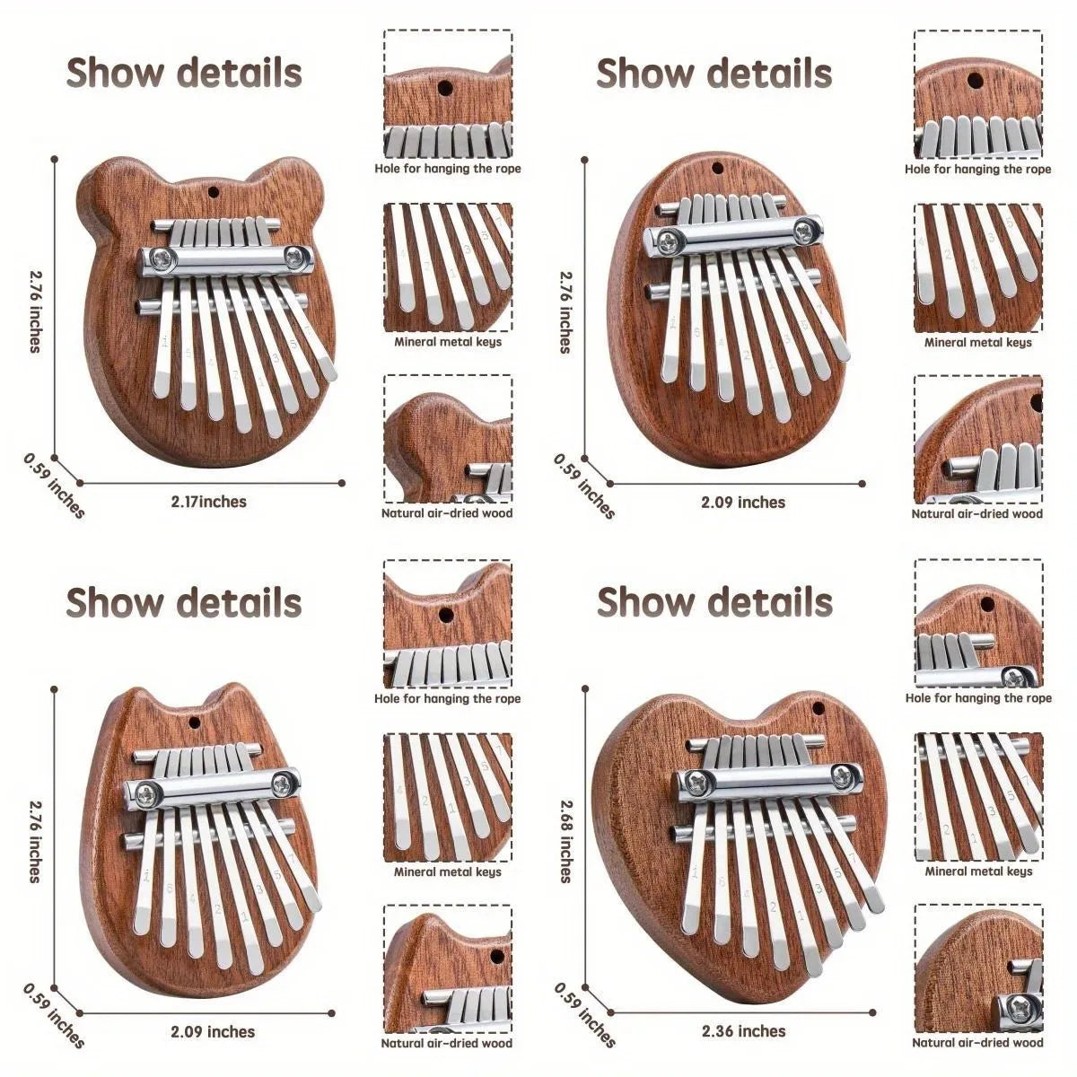 Portable 8-Key Thumb Piano – Mini Kalimba Pendant for Stress Relief & Musical Fun