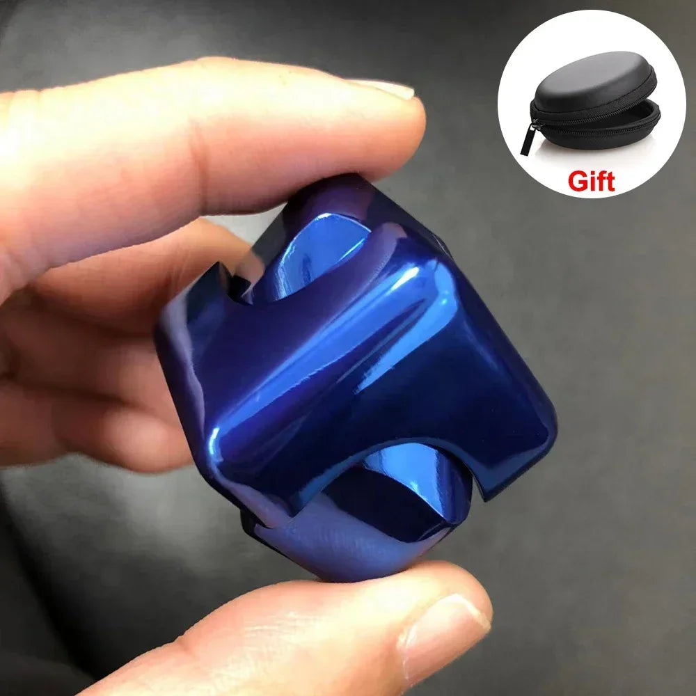 Portable Metal Cube Fidget Spinner – 360° Rotating Stress Relief Toy for Adults & Teens