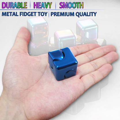 Portable Metal Cube Fidget Spinner – 360° Rotating Stress Relief Toy for Adults & Teens