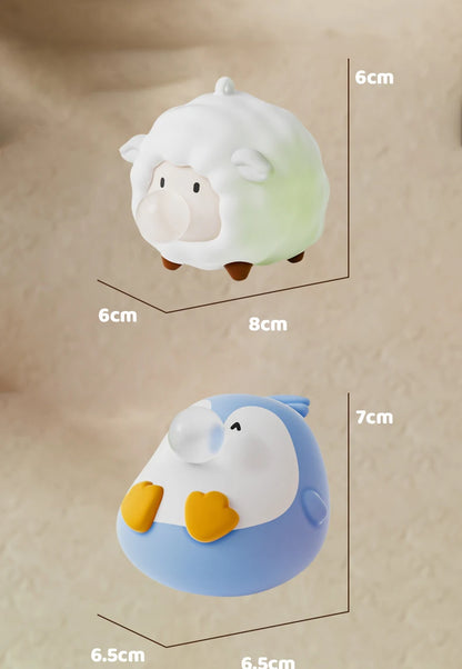 Silicone Bubble-Blowing Animal Toy – Stress Relief Squeeze Keychain & Desktop Decoration