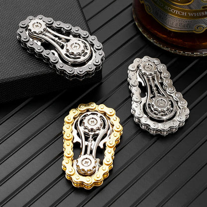Bike Chain Gear Fidget Spinner – Stainless Steel Sprocket Flywheel EDC Toy for Stress & Anxiety Relief