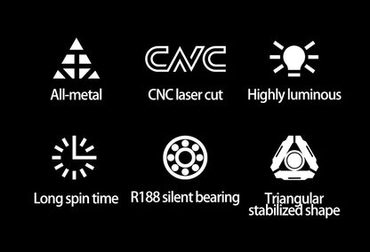 Glow-in-the-Dark Metal Fidget Spinner – Silent R188 Bearing EDC Toy for Stress Relief & Focus