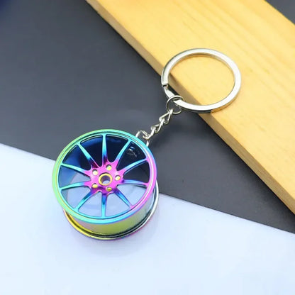 Mini Alloy Car Wheel Rim Keychain – Perfect Gift for Car Enthusiasts