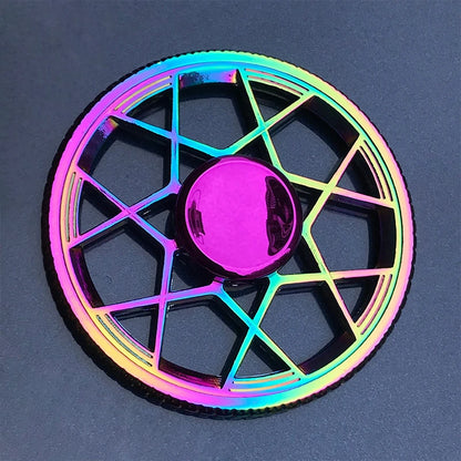 Gradient Rainbow Metal Fidget Spinner – Silent R188 Bearing, EDC Hand Spinner for Anxiety Relie