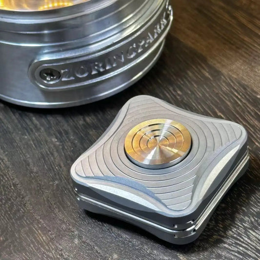 9-Hand 2-in-1 Metal Fidget Slider & Spinner – Compact EDC Toy for Stress Relief & Focus
