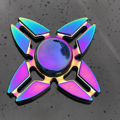 Gradient Rainbow Metal Fidget Spinner – Silent R188 Bearing, EDC Hand Spinner for Anxiety Relie
