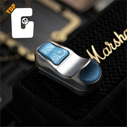 Metal Toys DZ Top-G Titanium Blue Push Slider – Premium EDC Mechanical Fidget Toy for Stress & Anxiety Relief