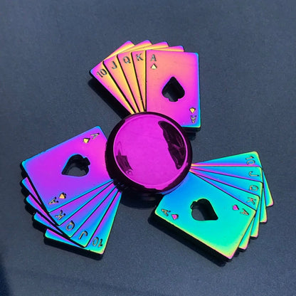 Gradient Rainbow Metal Fidget Spinner – Silent R188 Bearing, EDC Hand Spinner for Anxiety Relie
