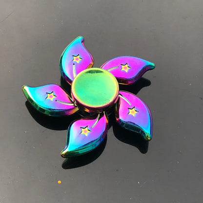 Gradient Rainbow Metal Fidget Spinner – Silent R188 Bearing, EDC Hand Spinner for Anxiety Relie