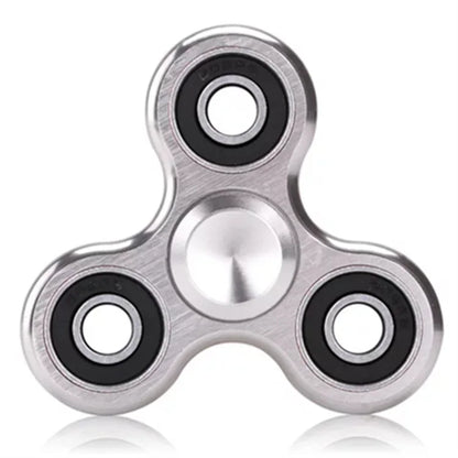 70mm Triangle Finger Aluminum Alloy Metal Spinner No Box R188 Bearing Turn for 3-4 Minutes Child Toys Decompression Toy Spinner