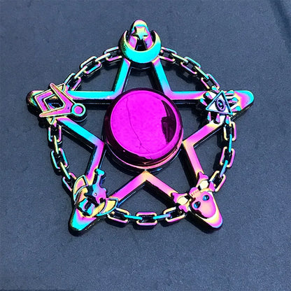Gradient Rainbow Metal Fidget Spinner – Silent R188 Bearing, EDC Hand Spinner for Anxiety Relie