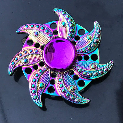 Gradient Rainbow Metal Fidget Spinner – Silent R188 Bearing, EDC Hand Spinner for Anxiety Relie