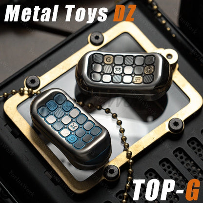 Metal Toys DZ Top-G Titanium Blue Push Slider – Premium EDC Mechanical Fidget Toy for Stress & Anxiety Relief