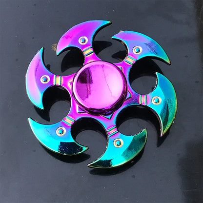 Gradient Rainbow Metal Fidget Spinner – Silent R188 Bearing, EDC Hand Spinner for Anxiety Relie