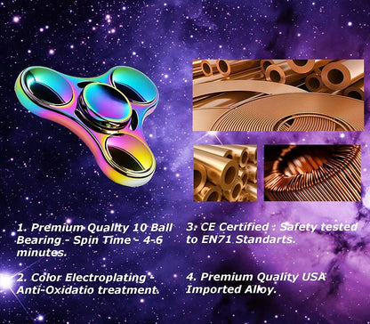 Premium Stainless Steel Fidget Spinner – Long Spin Time, High-Speed Precision for Stress & Anxiety Relief