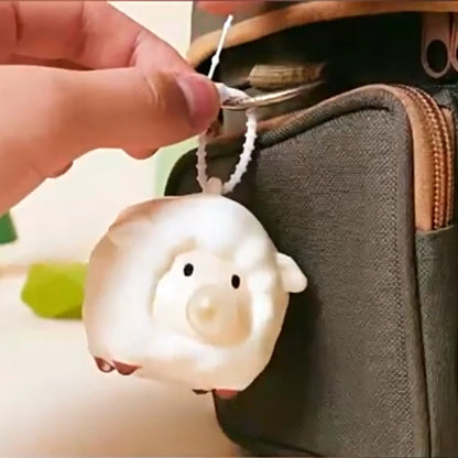Silicone Bubble-Blowing Animal Toy – Stress Relief Squeeze Keychain & Desktop Decoration