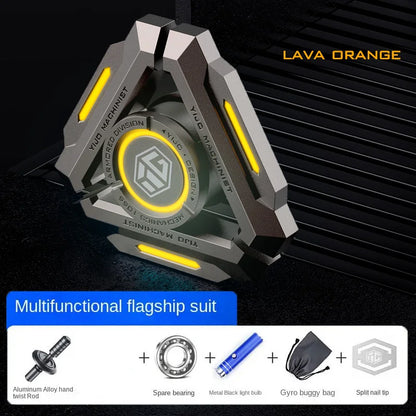 Glow-in-the-Dark Metal Fidget Spinner – Silent R188 Bearing EDC Toy for Stress Relief & Focus