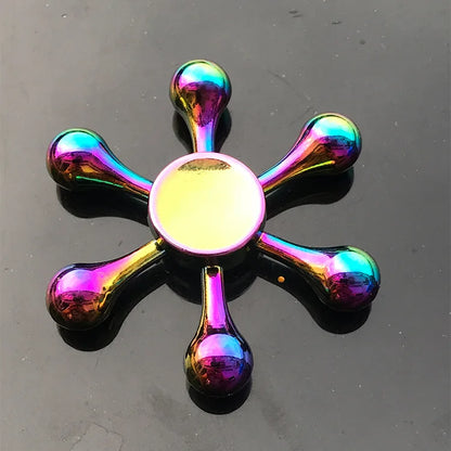 Gradient Rainbow Metal Fidget Spinner – Silent R188 Bearing, EDC Hand Spinner for Anxiety Relie