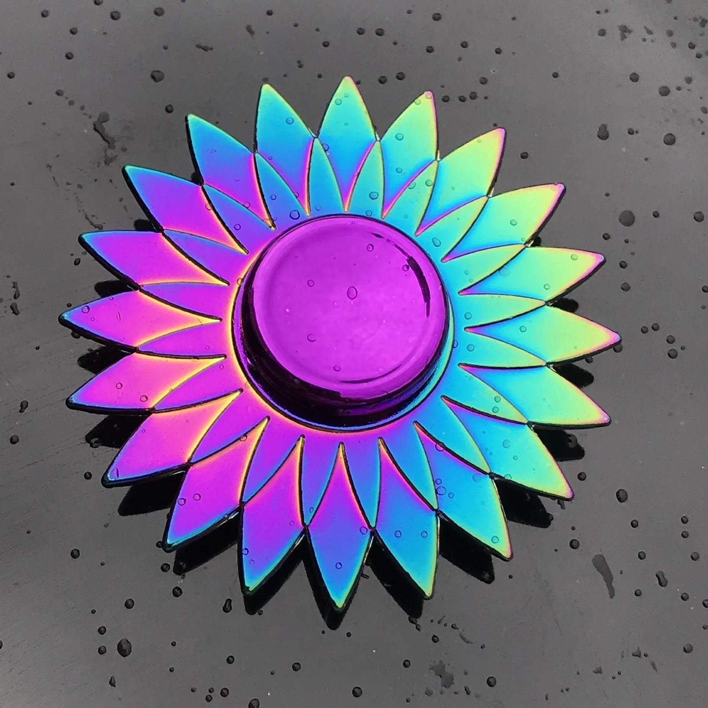Gradient Rainbow Metal Fidget Spinner – Silent R188 Bearing, EDC Hand Spinner for Anxiety Relie