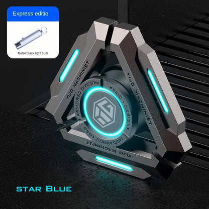 Glow-in-the-Dark Metal Fidget Spinner – Silent R188 Bearing EDC Toy for Stress Relief & Focus