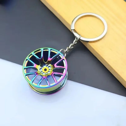 Mini Alloy Car Wheel Rim Keychain – Perfect Gift for Car Enthusiasts