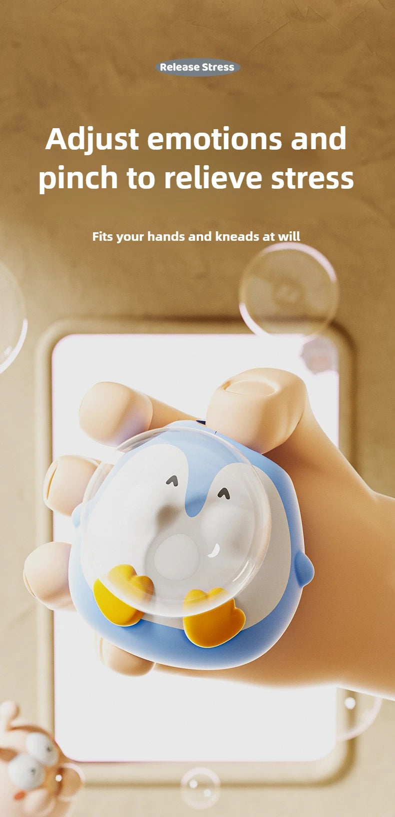 Silicone Bubble-Blowing Animal Toy – Stress Relief Squeeze Keychain & Desktop Decoration
