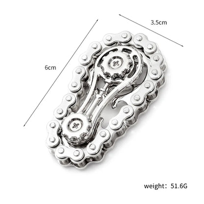 Bike Chain Gear Fidget Spinner – Stainless Steel Sprocket Flywheel EDC Toy for Stress & Anxiety Relief