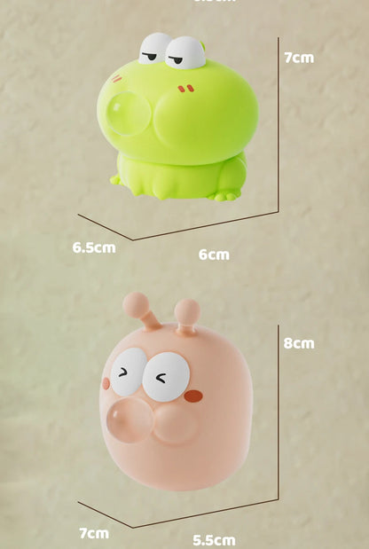 Silicone Bubble-Blowing Animal Toy – Stress Relief Squeeze Keychain & Desktop Decoration