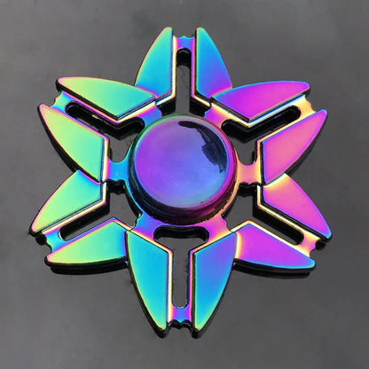 Gradient Rainbow Metal Fidget Spinner – Silent R188 Bearing, EDC Hand Spinner for Anxiety Relie