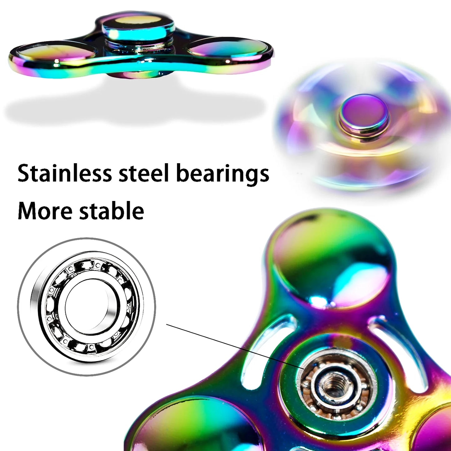 Premium Stainless Steel Fidget Spinner – Long Spin Time, High-Speed Precision for Stress & Anxiety Relief