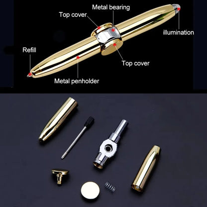 3-in-1 Gyro Pen with LED Light – Writing, Spinning & Stress Relief in One