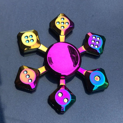 Gradient Rainbow Metal Fidget Spinner – Silent R188 Bearing, EDC Hand Spinner for Anxiety Relie