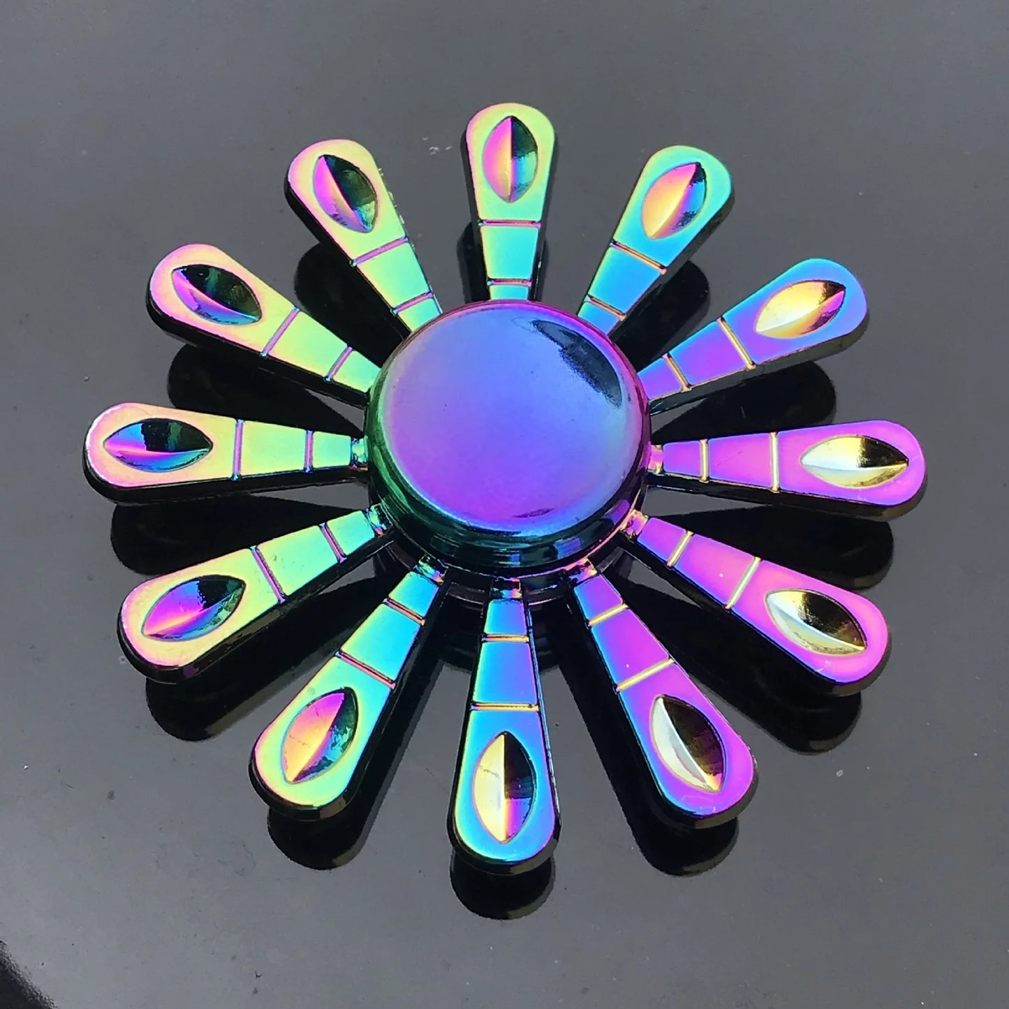 Gradient Rainbow Metal Fidget Spinner – Silent R188 Bearing, EDC Hand Spinner for Anxiety Relie