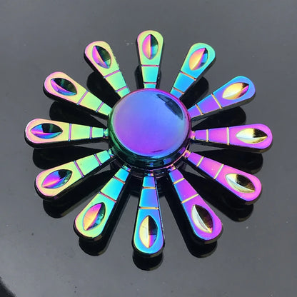 Gradient Rainbow Metal Fidget Spinner – Silent R188 Bearing, EDC Hand Spinner for Anxiety Relie