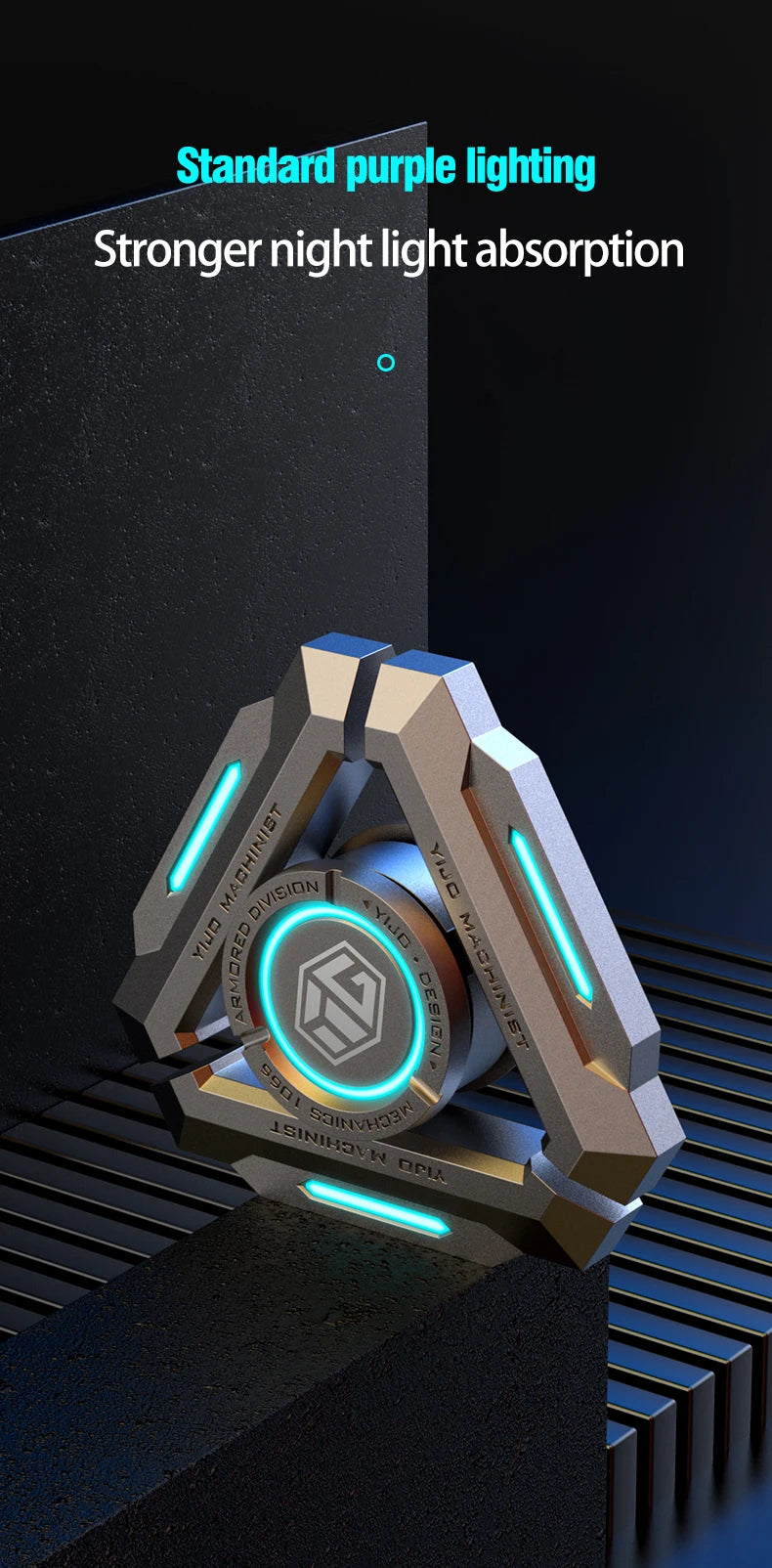 Glow-in-the-Dark Metal Fidget Spinner – Silent R188 Bearing EDC Toy for Stress Relief & Focus