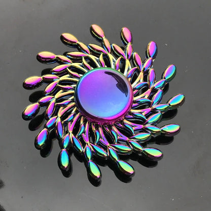 Gradient Rainbow Metal Fidget Spinner – Silent R188 Bearing, EDC Hand Spinner for Anxiety Relie
