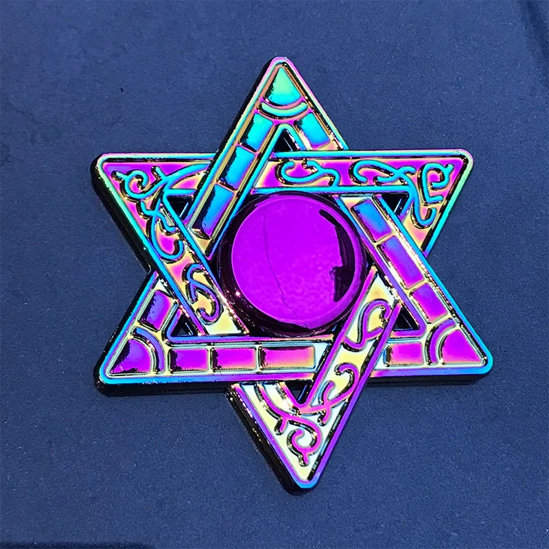 Gradient Rainbow Metal Fidget Spinner – Silent R188 Bearing, EDC Hand Spinner for Anxiety Relie