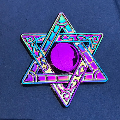 Gradient Rainbow Metal Fidget Spinner – Silent R188 Bearing, EDC Hand Spinner for Anxiety Relie