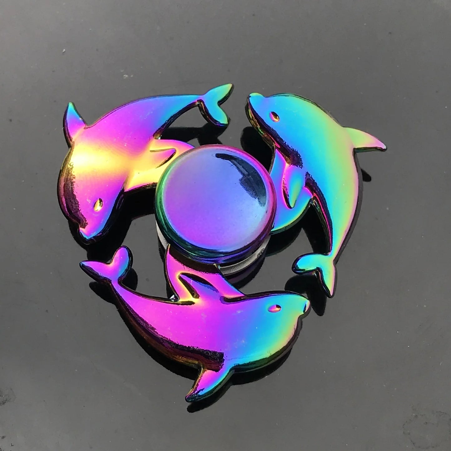 Gradient Rainbow Metal Fidget Spinner – Silent R188 Bearing, EDC Hand Spinner for Anxiety Relie