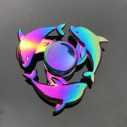 Gradient Rainbow Metal Fidget Spinner – Silent R188 Bearing, EDC Hand Spinner for Anxiety Relie