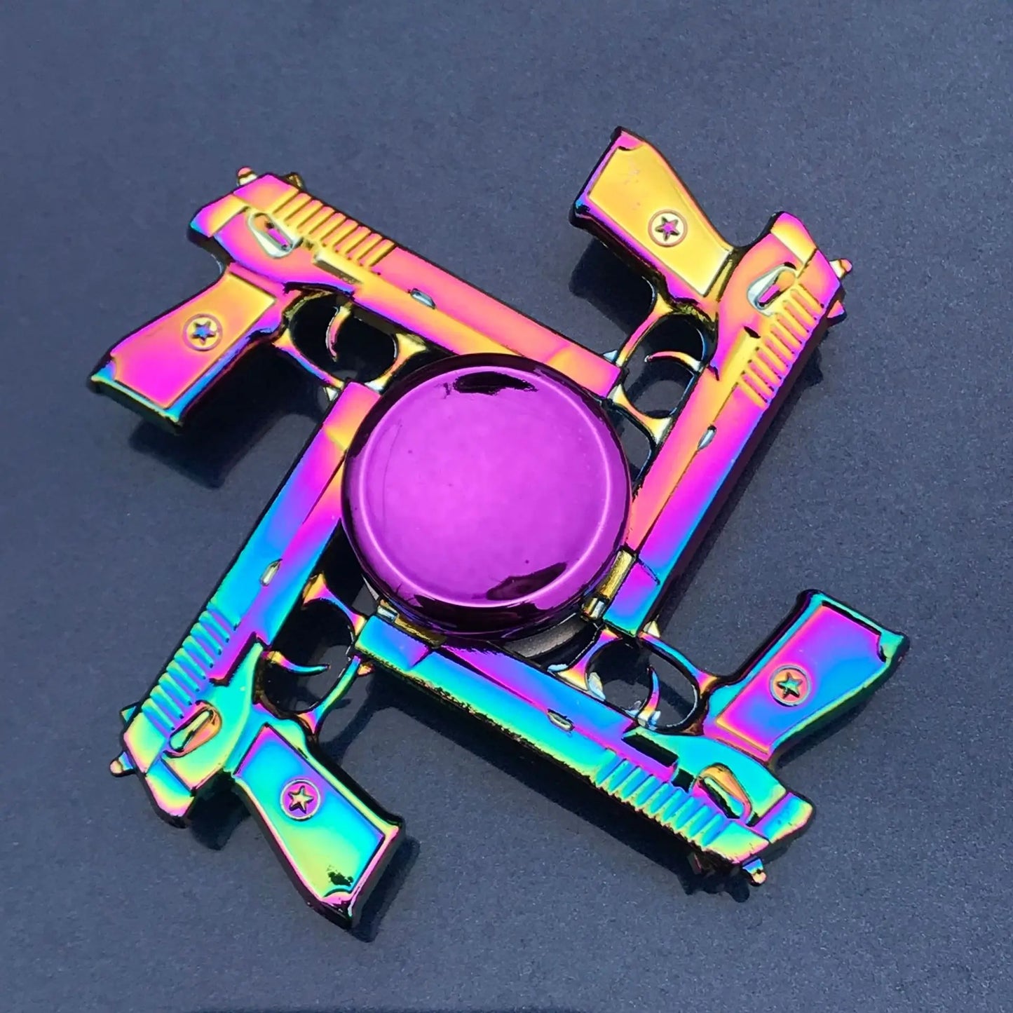 Gradient Rainbow Metal Fidget Spinner – Silent R188 Bearing, EDC Hand Spinner for Anxiety Relie
